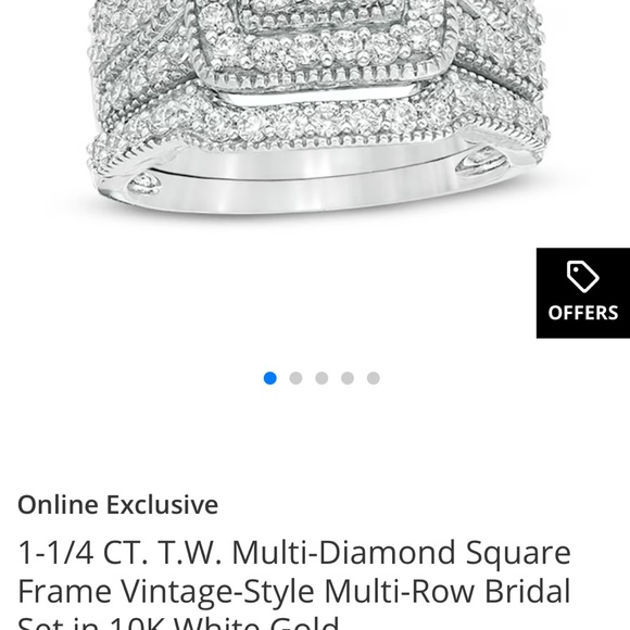 BEAUTIFUL ZALES WEDDING RING SET SIZE 5 - Picture 4 of 11